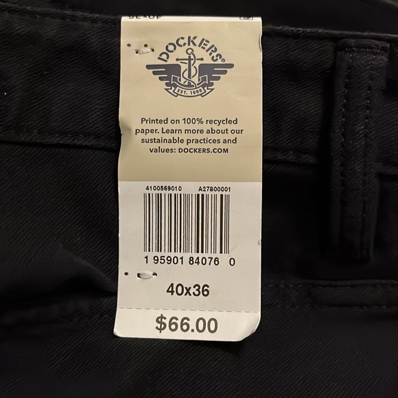 40/36 Dockers Men's Comfort Knit Jean Cut Straight Fit black 40x36 big tall NWT - Picture 10 of 12